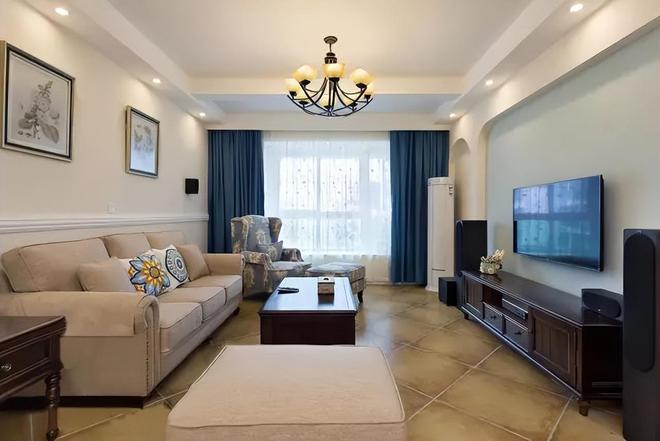 惊艳95㎡简约美式装修简单+舒适软装优雅大方惹人爱！(图1)