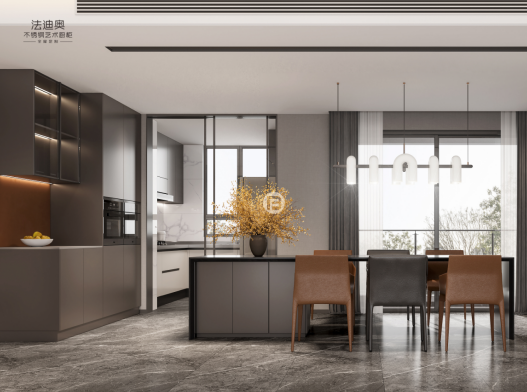 法迪奥全案设计系列不锈钢轻奢定制打造都市平层全屋交付天花板(图3)