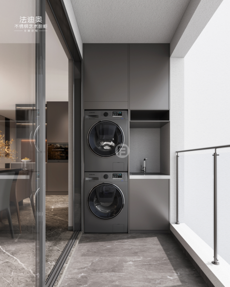 法迪奥全案设计系列不锈钢轻奢定制打造都市平层全屋交付天花板(图5)