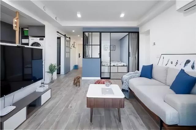 以蓝色作为主色调打造简约又优雅的67平小户型二居室(图6)