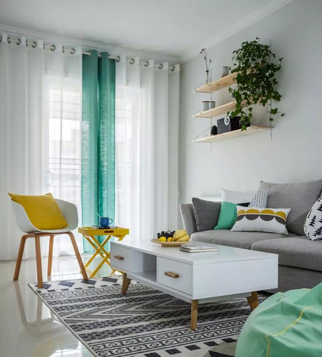 客厅选窗帘简单的纯色自然舒适又耐看可以照着买(图5)