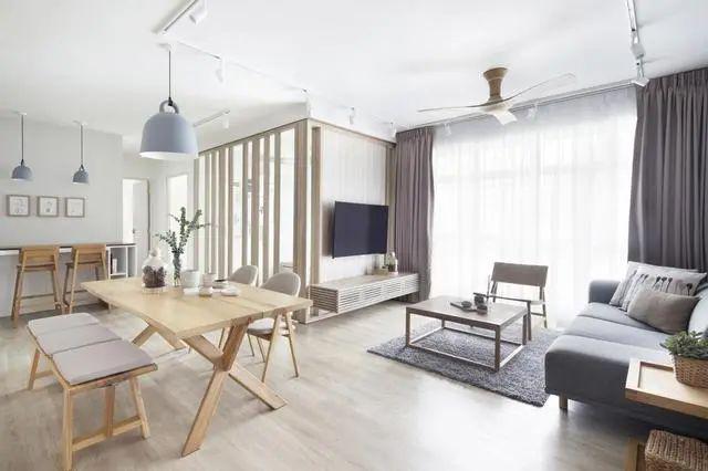 101㎡不止好看还好住电视墙后腾出一间房靠窗打地台用来休闲(图3)