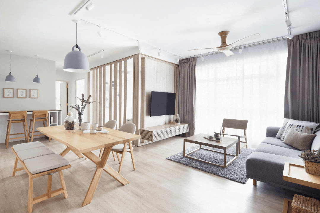 101㎡不止好看还好住电视墙后腾出一间房靠窗打地台用来休闲