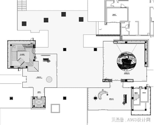 kaiyun入口：DAS大森设计890㎡营销中心：中海大境林中森邸(图21)
