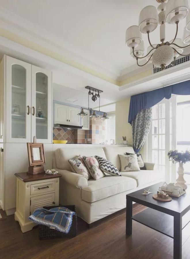 小清新的美式风小户型客厅沙发背后就应该这样设计！(图5)
