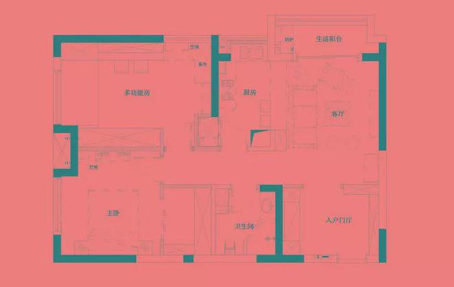 小清新的美式风小户型客厅沙发背后就应该这样设计！