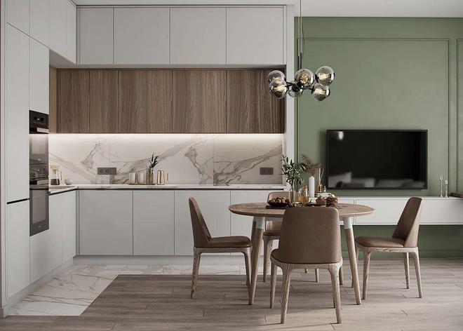 惊艳！自带高级感的厨房橱柜设计！(图7)