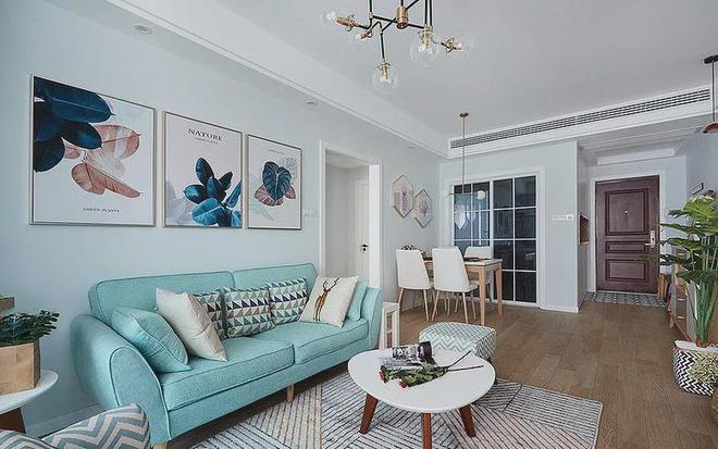 78平北欧二居小清新配色打造令人心动的温馨小窝(图2)