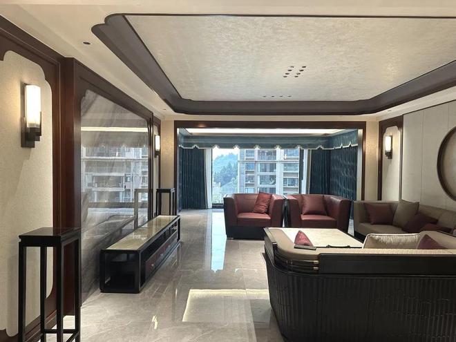 鹰牌陶瓷案例｜243㎡新中式风演绎雅致家居生活的典范(图2)