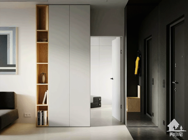 53㎡小户型巧用多功能家具一居变两居(图4)