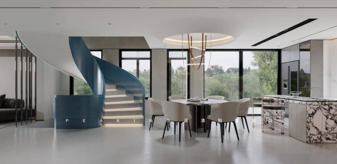 朗郡公馆300㎡现代--取意自然让家充满年轻与活力(图3)