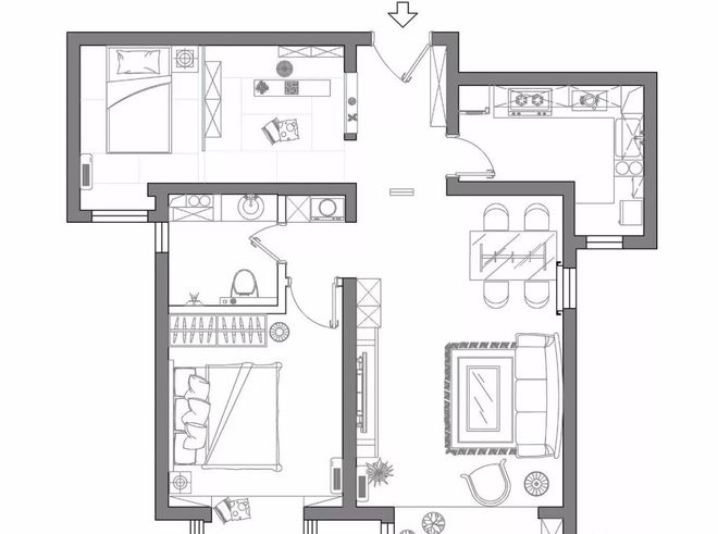 88㎡小户型二居室做个榻榻米茶室享受惬意生活