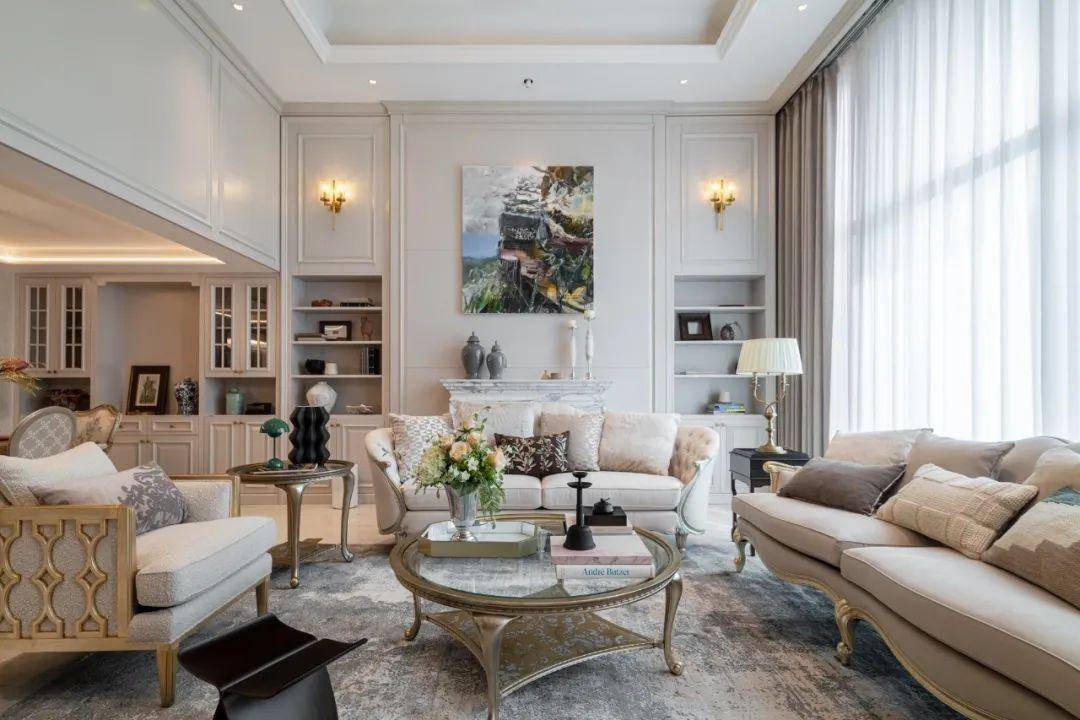 kaiyun入口：200㎡美式风叠拼别墅古典与现代融合交织的雅奢美宅(图6)