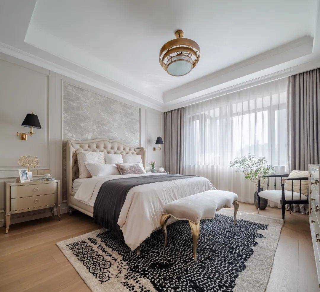 kaiyun入口：200㎡美式风叠拼别墅古典与现代融合交织的雅奢美宅(图22)