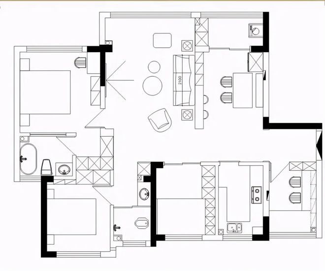 107㎡北欧风简洁干净的硬装配合舒适软装显得落落大方