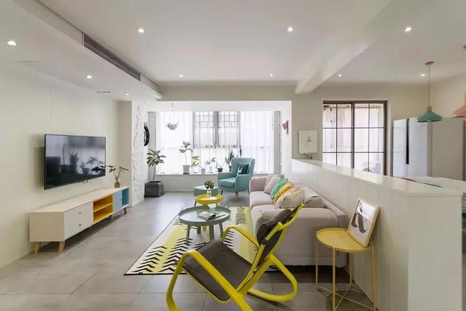 107㎡北欧风简洁干净的硬装配合舒适软装显得落落大方(图4)