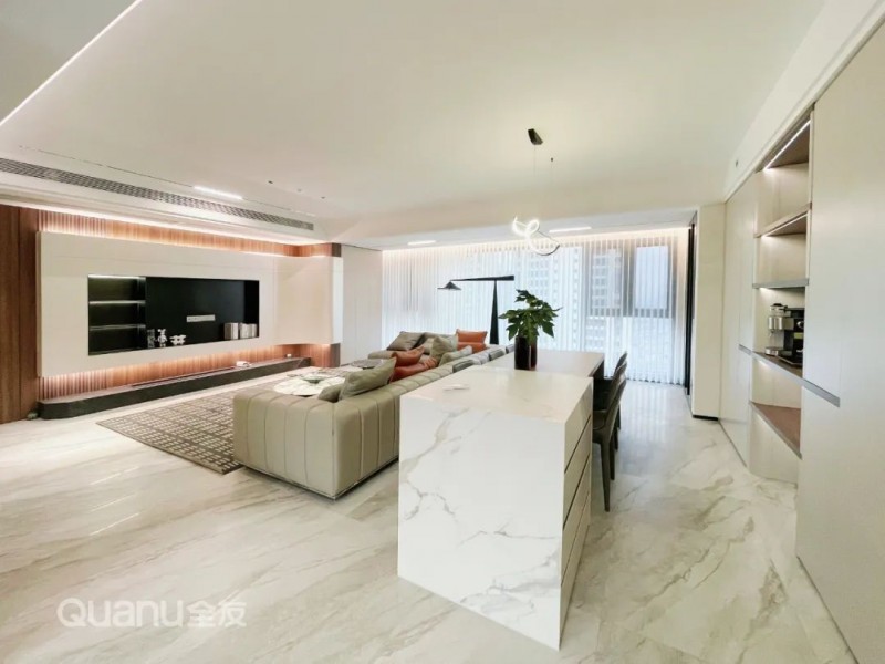 全友家居案例丨112㎡现代三居背景墙设计太惊艳！(图2)