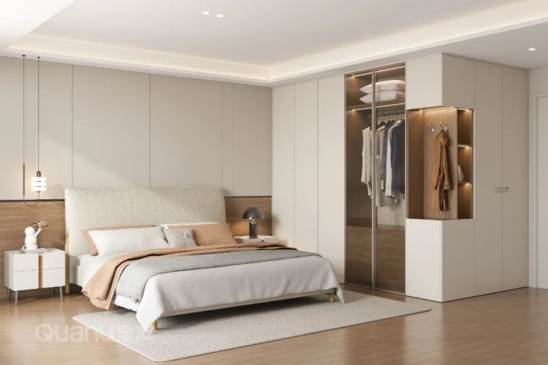 全友家居案例丨105㎡简约风衣柜巧做次净衣区！(图7)