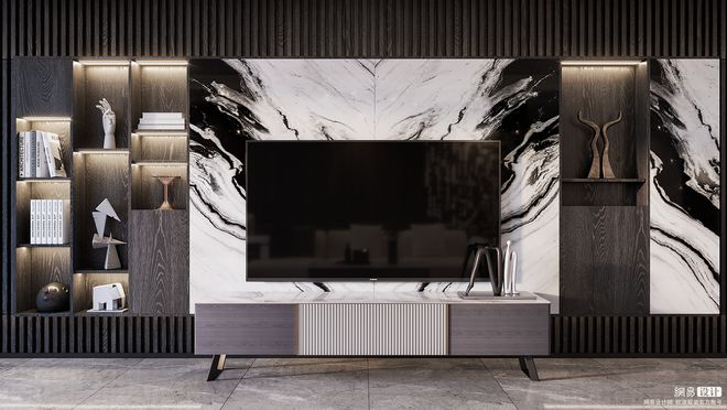 kaiyun入口：全案软装设计案例蓝爵之夜邂逅简奢(图2)