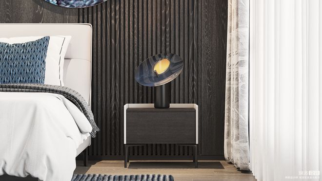 kaiyun入口：全案软装设计案例蓝爵之夜邂逅简奢(图8)