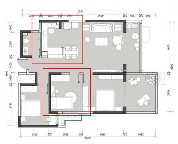 120平米三室两厅轻奢风格装修有阳光有陪伴