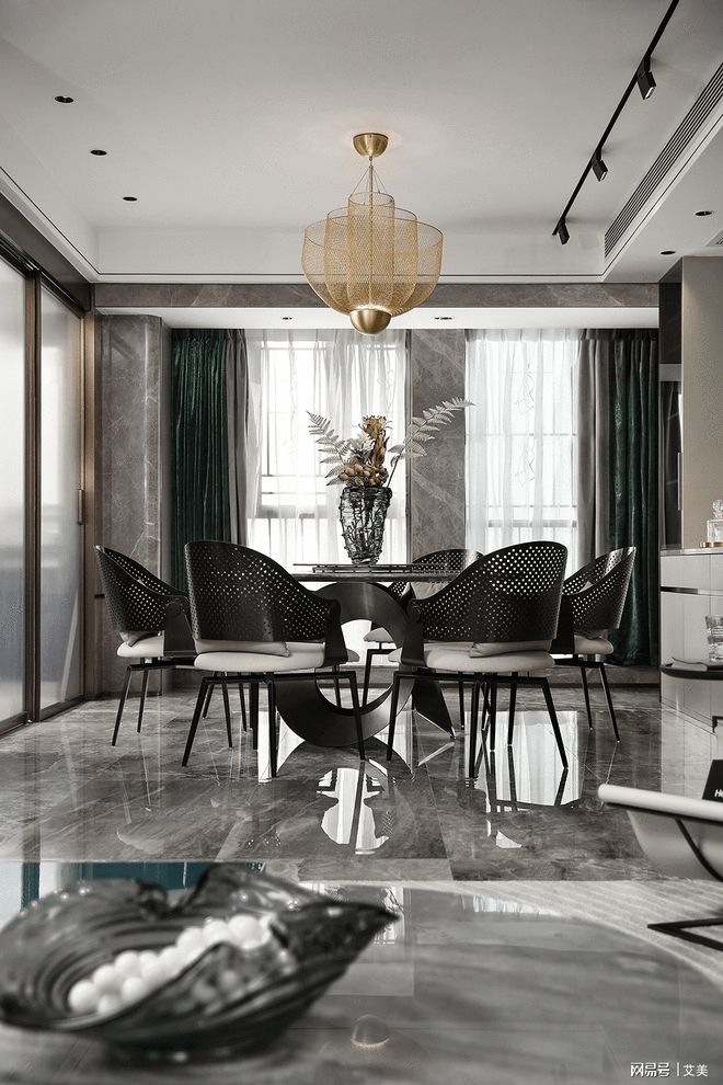 165㎡简约高级灰软装设计沉静内敛又不失新意(图3)