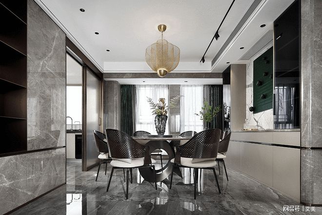 165㎡简约高级灰软装设计沉静内敛又不失新意(图4)