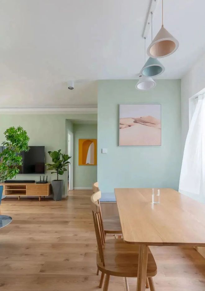 70平小户型二手房改造全屋改造成日式混搭风收纳设计太赞了！(图4)