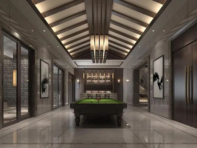 简约而不简单：轻者台球室效果图设计的现代诠释