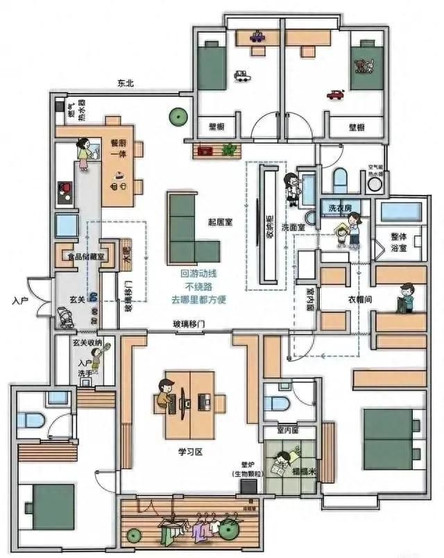 这是一款温馨的居家户型!