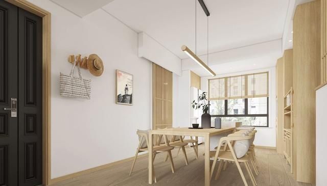 kaiyun入口：木色与白色交织日式两居装修尽显别墅级精致(图3)