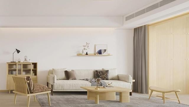kaiyun入口：木色与白色交织日式两居装修尽显别墅级精致(图2)