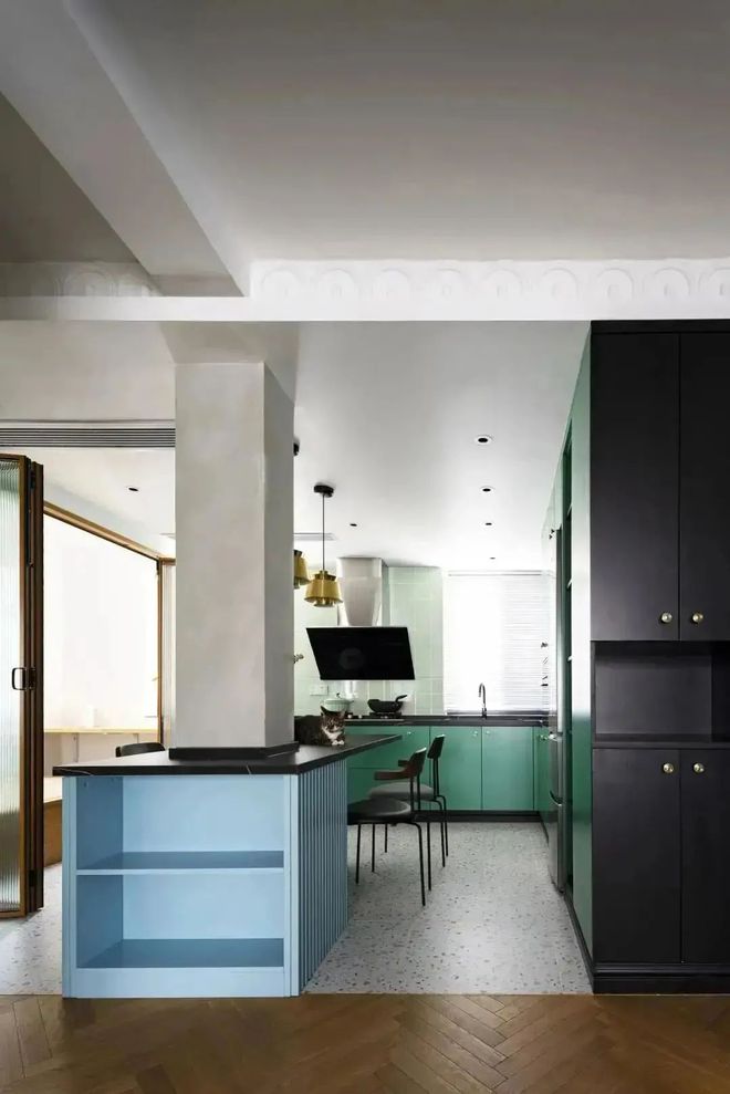 74㎡神仙配色美到窒息！这家中式北欧混搭风竟成教科书级设计(图5)