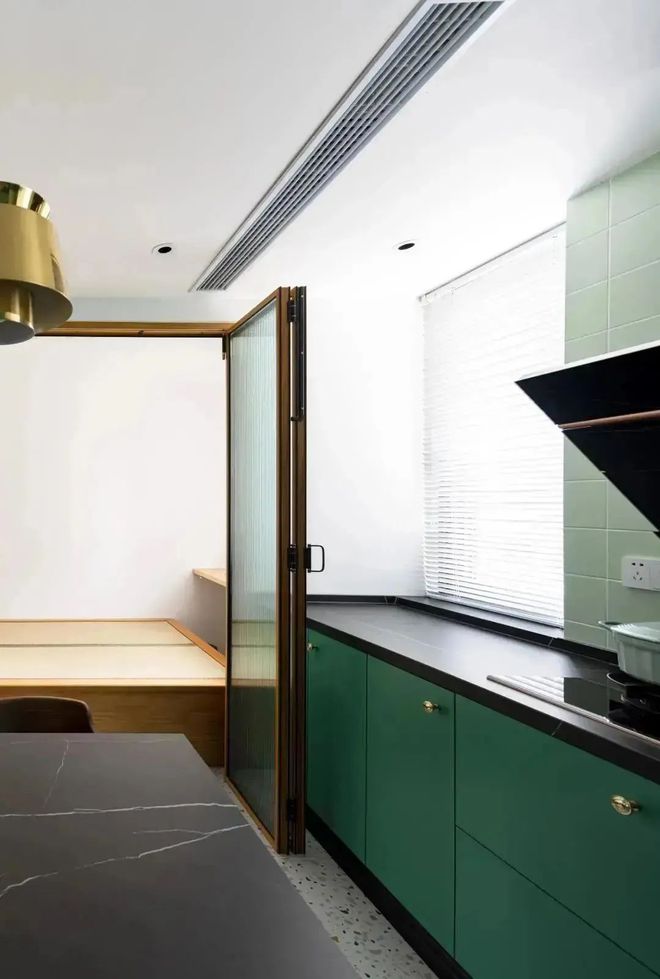 74㎡神仙配色美到窒息！这家中式北欧混搭风竟成教科书级设计(图7)