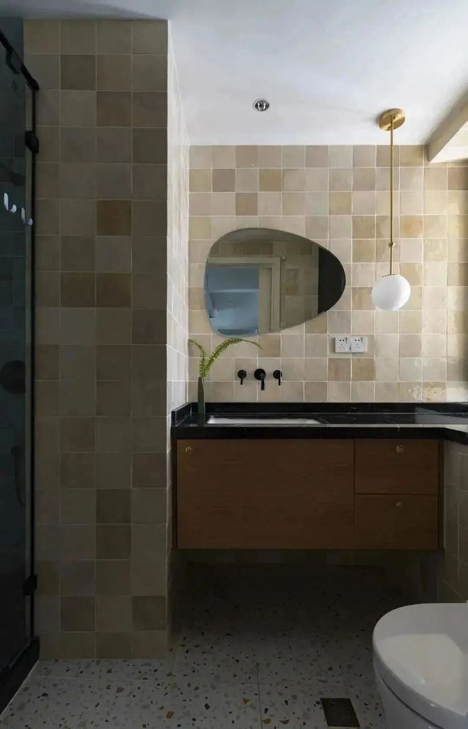 74㎡神仙配色美到窒息！这家中式北欧混搭风竟成教科书级设计(图9)