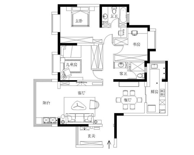 120平现代风住宅满足全家需求变简单房为温馨家