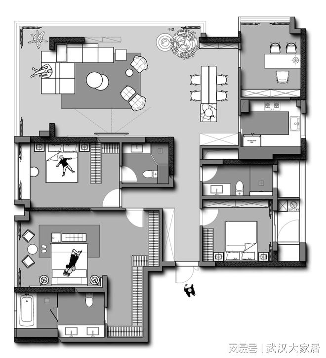 陈忠【武汉瑞府—精装房改造】武汉城市室内设计大赛参赛作品(图2)