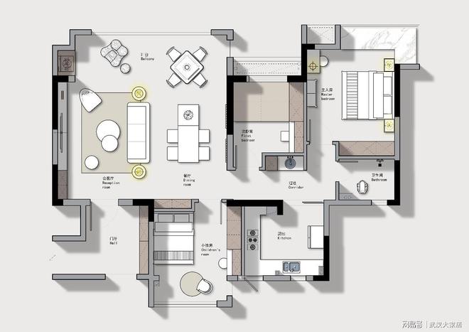 kaiyun网站：张正华【太阳城大名府北轩—平层】武汉城市室内设计大赛参赛作品(图2)