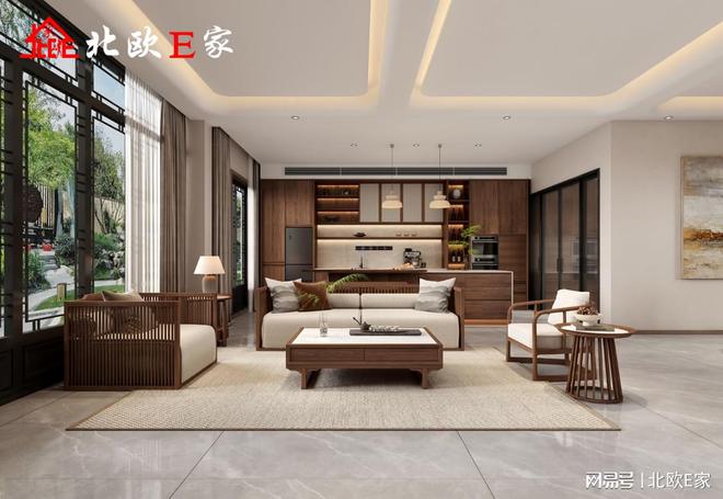 北欧E家：新中式家装设计美得不可方物(图2)