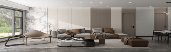 刘紫馨【意式轻奢风-平层】武汉城市室内设计大赛获奖作品(图2)