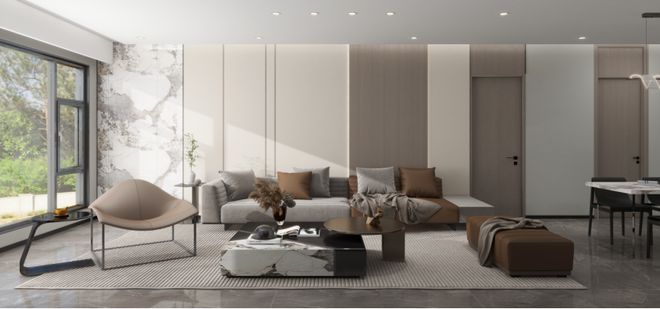 刘紫馨【意式轻奢风-平层】武汉城市室内设计大赛获奖作品(图3)