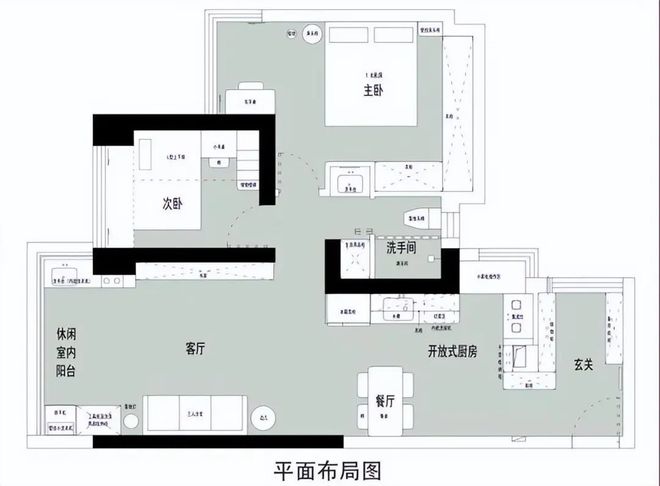 kaiyun：78㎡极简风设计小小的空间拥有5大功能区细节一