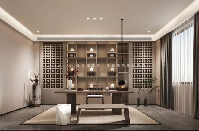 青岛业之峰330㎡新中式别墅打造家的温暖与艺术之美(图3)