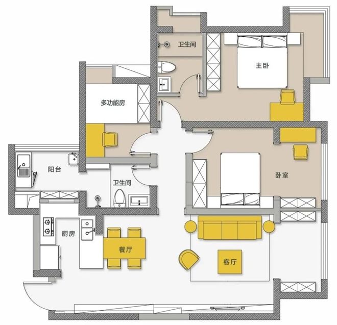 kaiyun网站：留学夫妻云装102㎡小三居38W造英伦混搭风(图2)